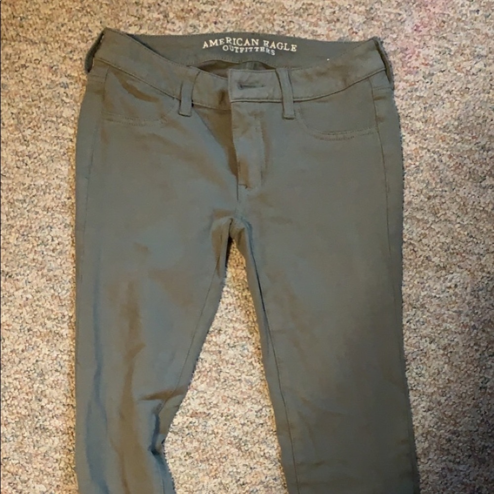 Green American eagle jeggings size 3